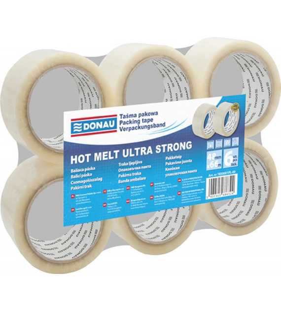 Taśma Pakowa Hot-Melt Przezroczysta 48mmx66m 7850001PL-00 Donau