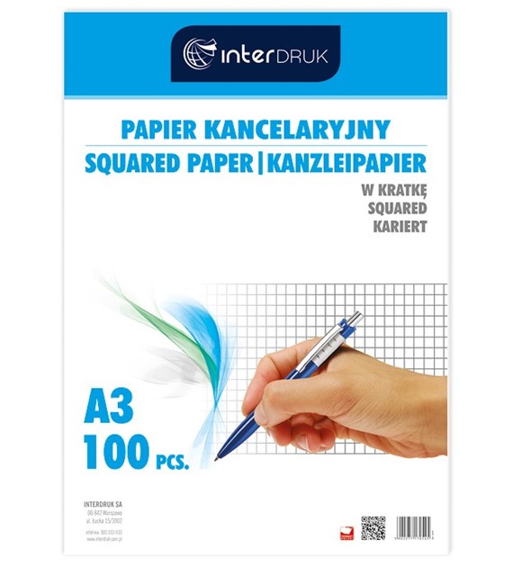 Papier Kancelaryjny A3 100k  Kratka 170545 Interdruk