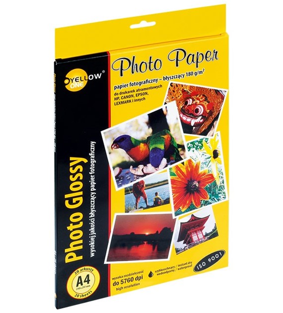 Papier Fotograficzny A4 180g opk 20szt Błyszczący 150-1373 Yellow One