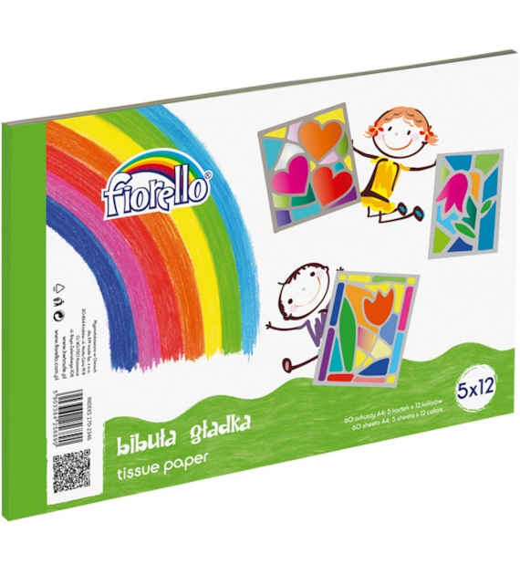 Bibuła Dekoracyjna Gładka A4 12 kolorów 170-2346 Fiorello