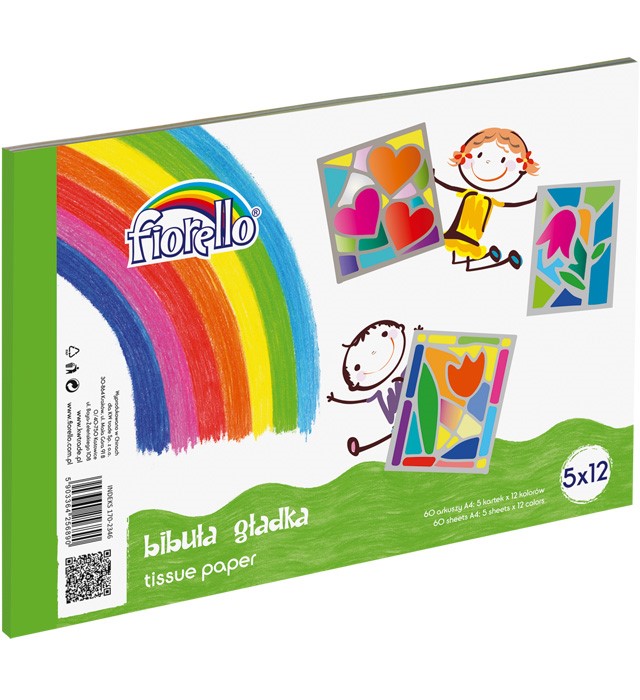 Bibuła Dekoracyjna Gładka A4 12 kolorów 170-2346 Fiorello