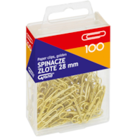 Spinacze Biurowe 28mm Złote T4 plastikowe opakowanie opk 100szt 110-1633 Grand