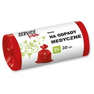 Worki Na Odpady Medyczne 35L LDPE Czerwone 20szt Service Pack