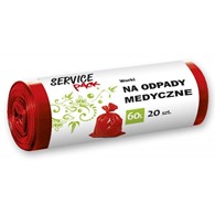 Worki Na Odpady Medyczne 60L LDPE Czerwone 20szt Service Pack