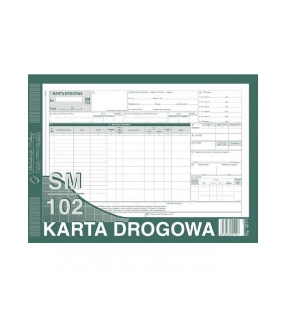 Druk Karta Drogowa A4 SM-102 801-1 Nienumerowana Michalczyk i Prokop