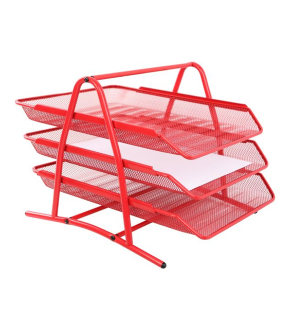 Zestaw 3 Szuflad Metalowych 3A Czerwony W2001Red Net