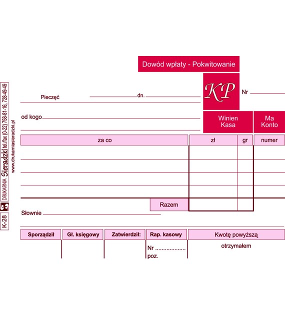 Druk KP A6 K-28 Sieradzki