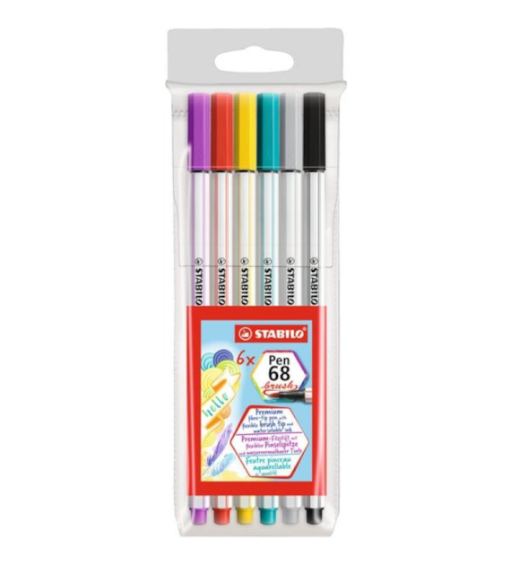 Cienkopis Stabilo Pen Brush 6szt. 568/06-11