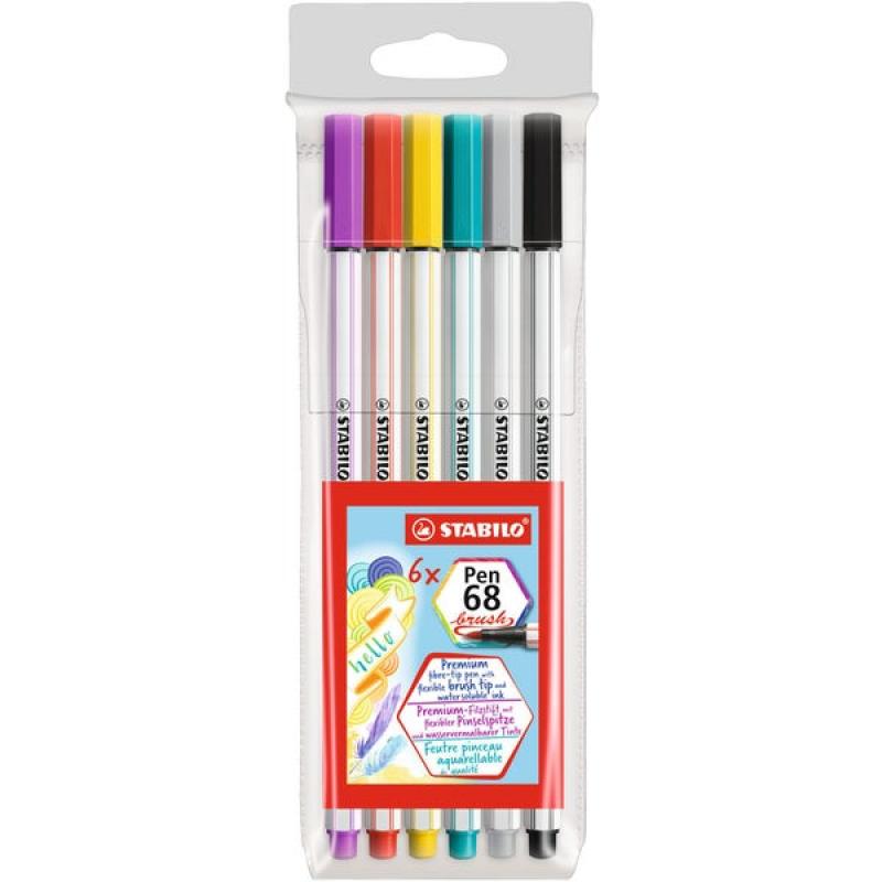 Cienkopis Stabilo Pen Brush 6szt. 568/06-11