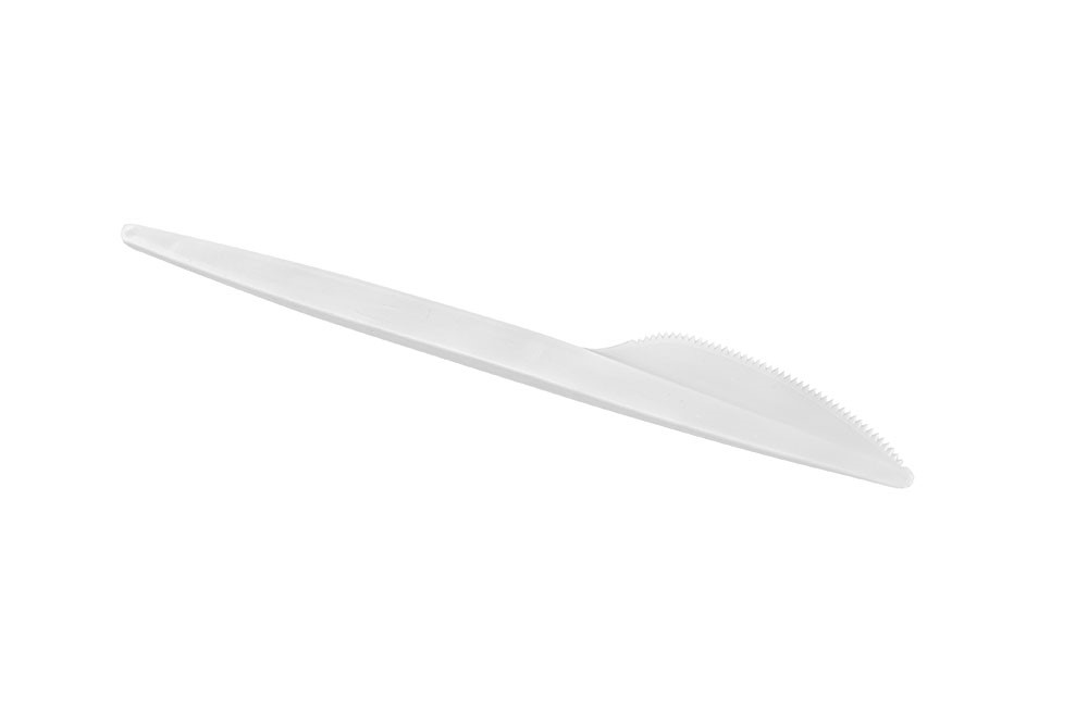 Nóż Plastikowy 160mm Biały Opk100 szt