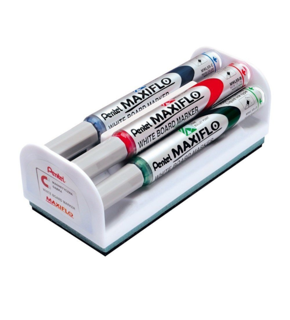 Zestaw markerów suchościeralnych z gąbką Maxiflo WML5M-4N Pentel