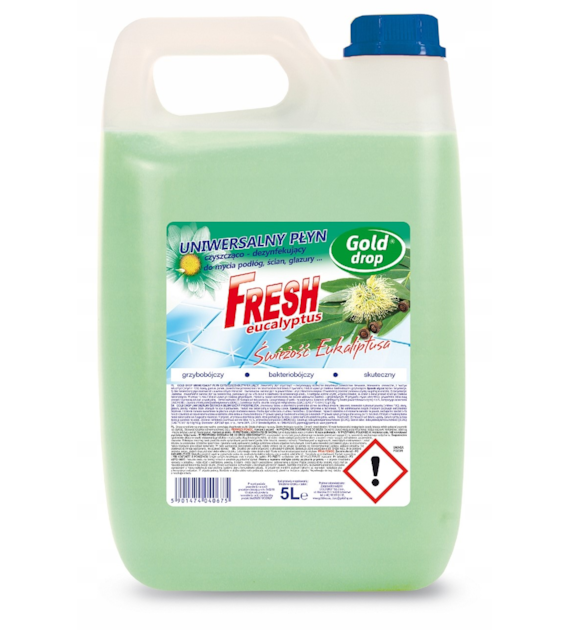 Płyn Uniwersalny Czyszcząco-Dezynfekujący 5l Fresh Eucaliptus Gold Drop