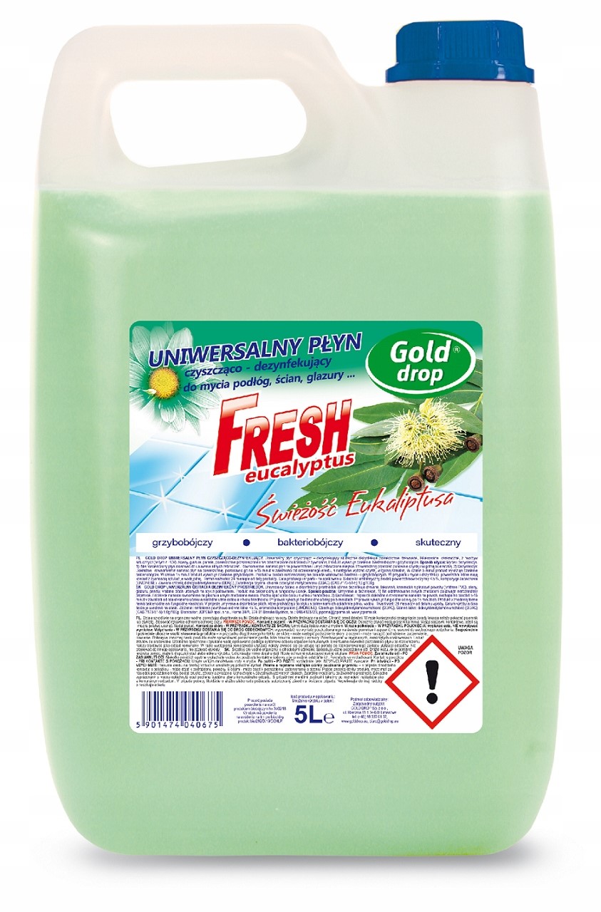 Płyn Uniwersalny Czyszcząco-Dezynfekujący 5l Fresh Eucaliptus Gold Drop