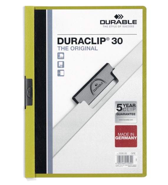 Skoroszyt A4 Z Klipsem Duraclip 30 220005 Zielony Durable