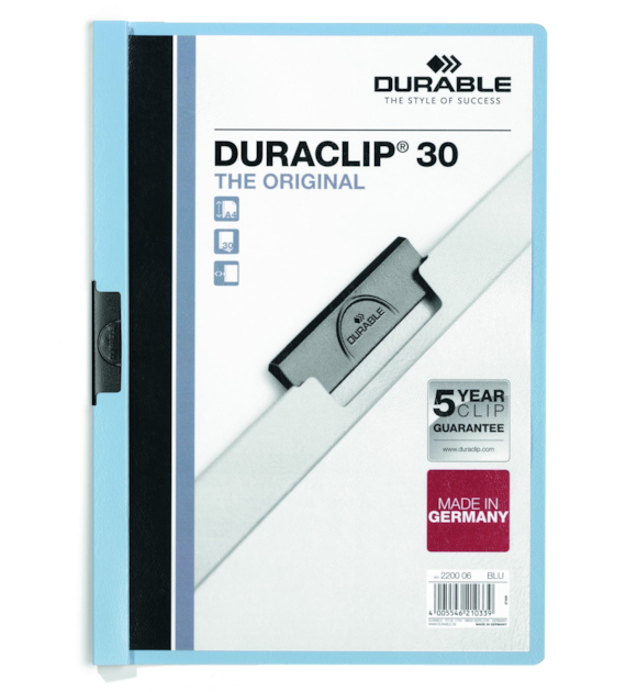 Skoroszyt A4 Z Klipsem Duraclip 30 220006 Niebieski Durable
