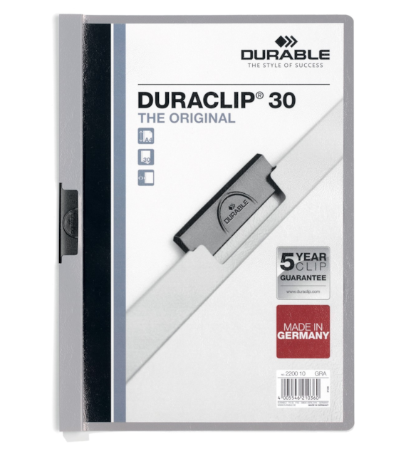 Skoroszyt A4 Z Klipsem Duraclip 30 220010 Szary Durable