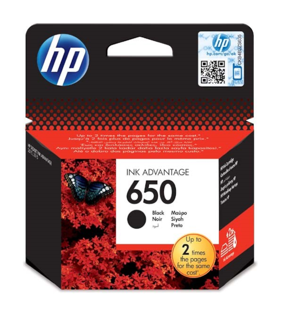 Tusz O HP 650 czarny 360s blistr HP Deskjet Ink Advantage 2515 AiO 3515 e-Ai0 3545