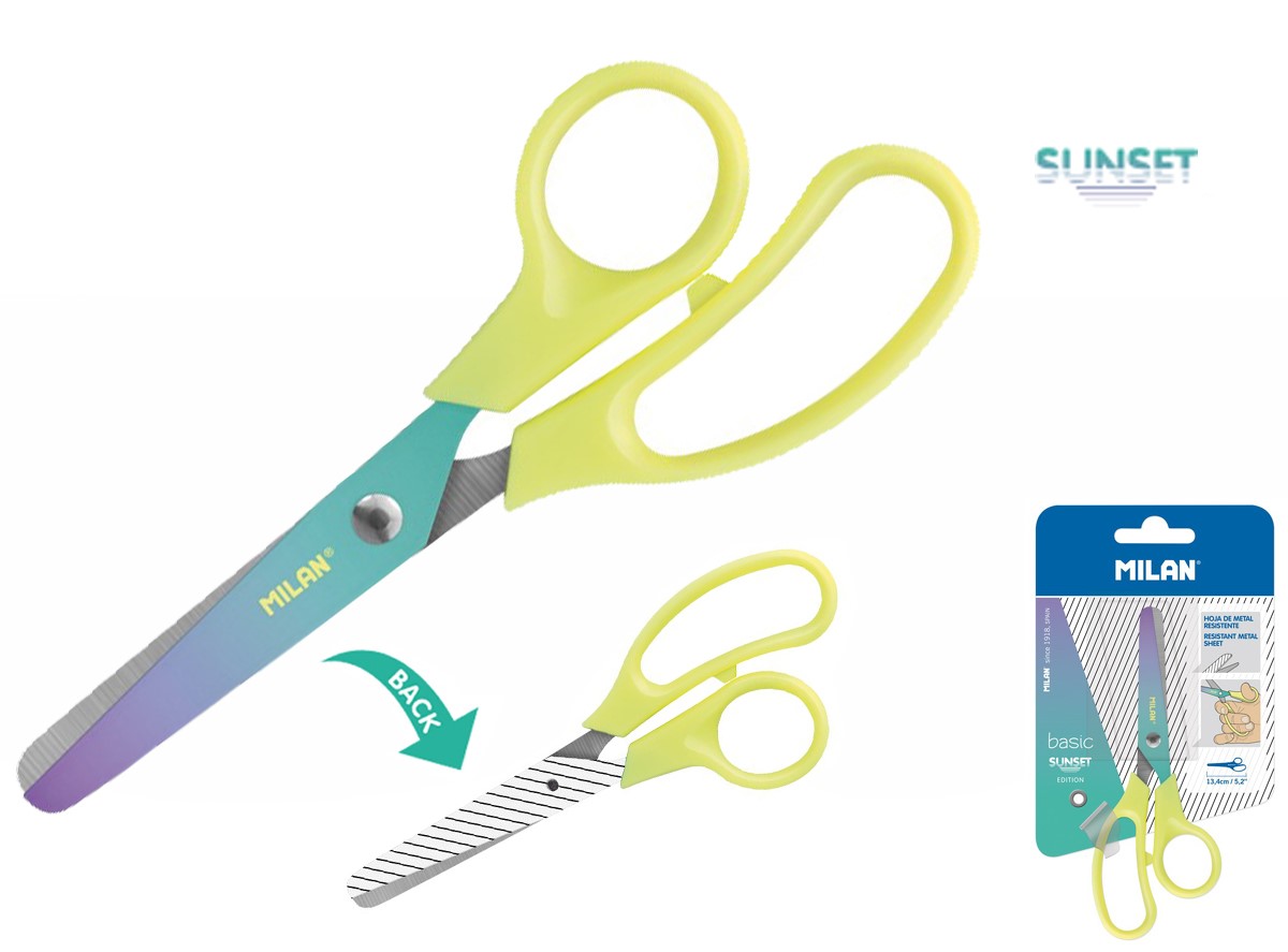 Nożyczki Sunset Żółte BLISTER BWM10444Y Milan