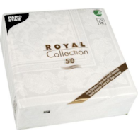 Serwetki Royal Collection Składane 1/4 40x40cm opk. 50szt. Ornament Jasny szary 11682 PapStar