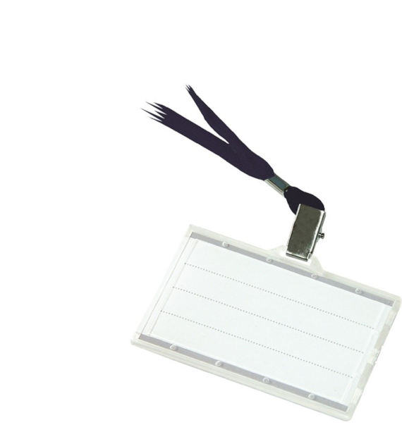 Identyfikator Z Klipsem PP 92x58mm Wkład 87x54mm Transparentny Z Czarną Taśmą 8347001PL-01