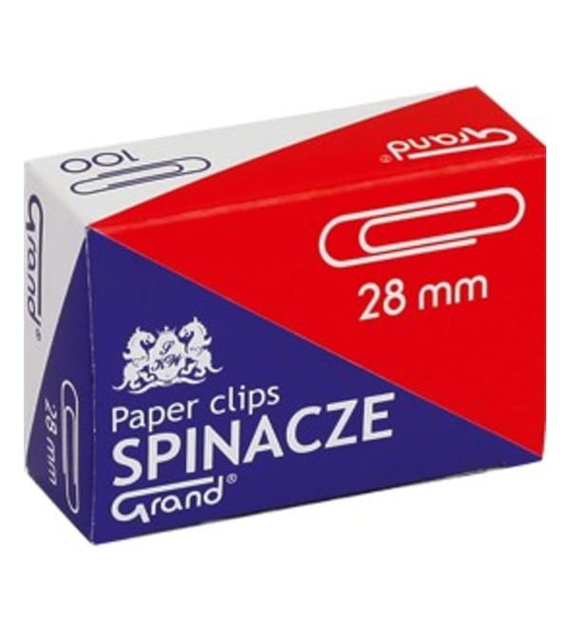 Spinacze Biurowe 28mm Okrągłe opk 100szt 110-1381 Grand