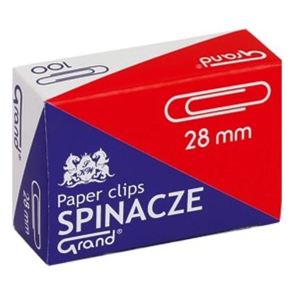 Spinacze Biurowe 28mm Okrągłe opk 100szt 110-1381 Grand