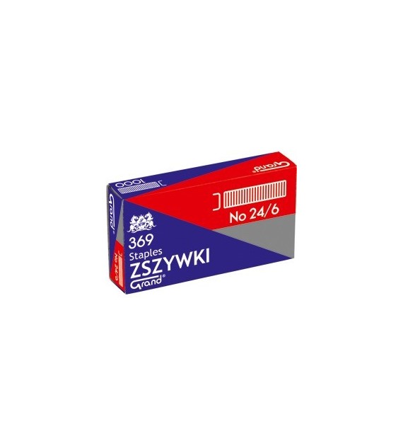 Zszywki 24/6 opak 1000szt 369 110-1388 Grand