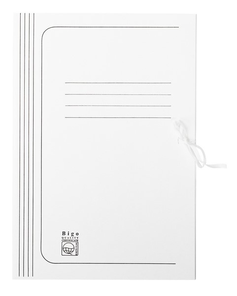 Teczka Papierowa A4 Wiązana Biała opk.50szt 0001 Bigo
