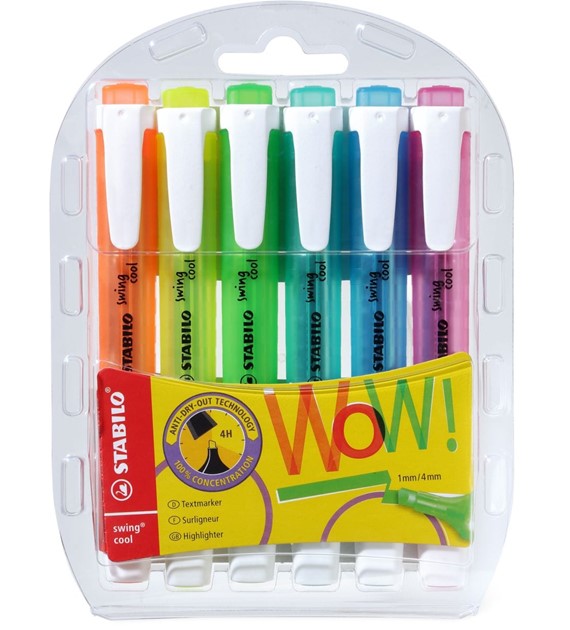 Zakreślacz WOW Swing Cool Etui 8szt.275/8-3 Stabilo